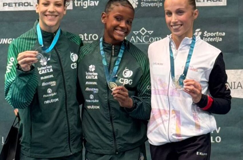  Ginástica brasileira faz dobradinhas em Copa do Mundo na Eslovênia