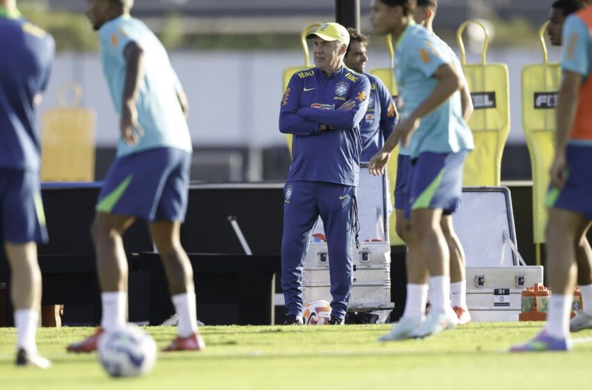  Carlo Ancelotti comanda o primeiro treino da seleção brasileira