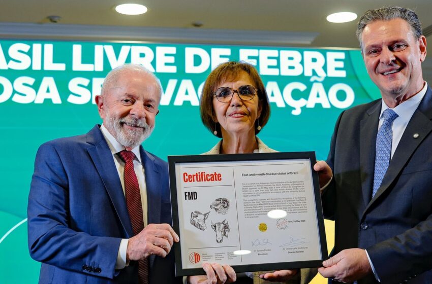  Lula recebe certificado de país livre da febre aftosa