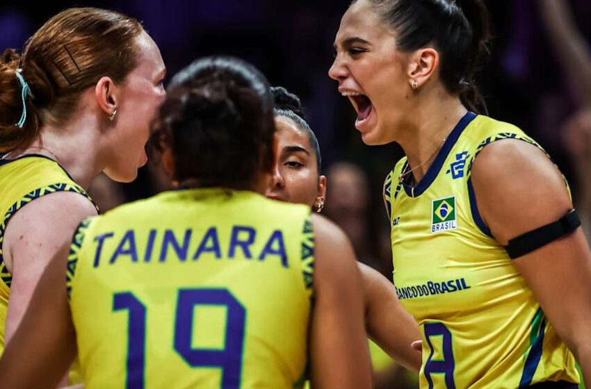  Brasil sofre, mas derrota Alemanha na Liga das Nações de vôlei