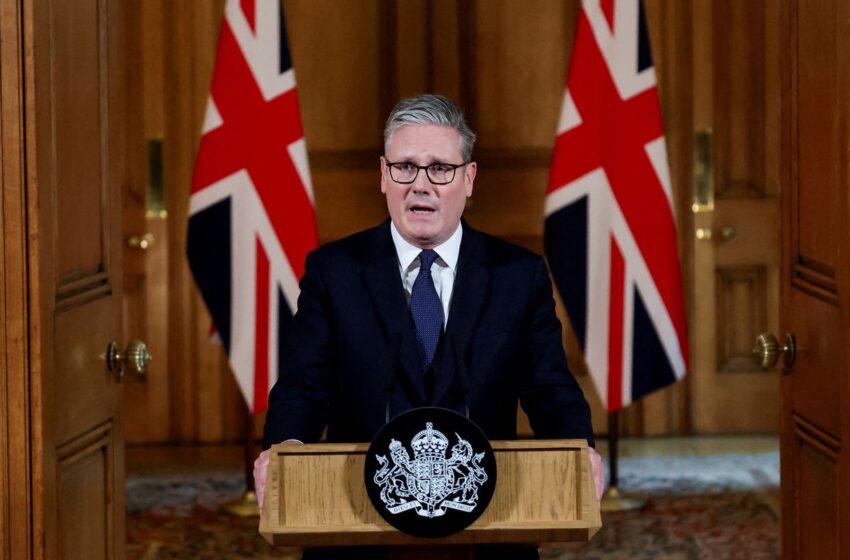  Reino Unido vai reconhecer Palestina se Israel rejeitar cessar-fogo