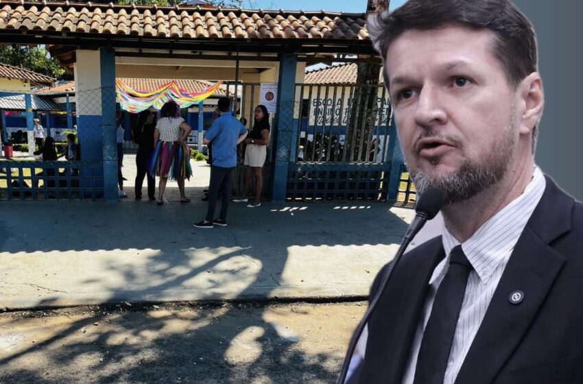  Tapa-buraco chega à rua em frente à Escola Moisés Umbelino após pedido do vereador Anderson de Mattos