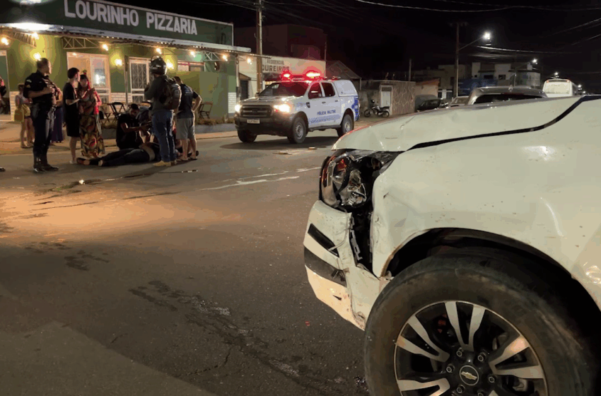  Colisão Entre Moto e Caminhonete Deixa Ferido na Avenida Maringá
