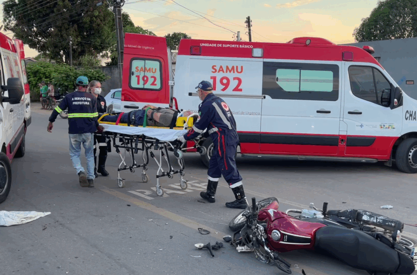  Colisão Entre Motocicleta e Bicicleta Fere Dois em Ji-Paraná