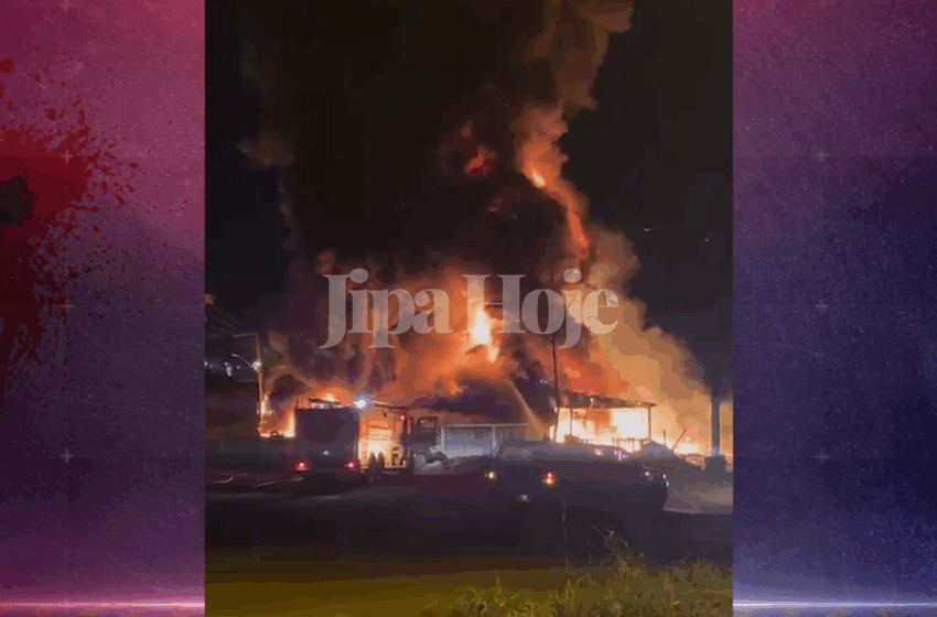  Incêndio de Grandes Proporções Atinge Depósito de Pneus em Cacoal