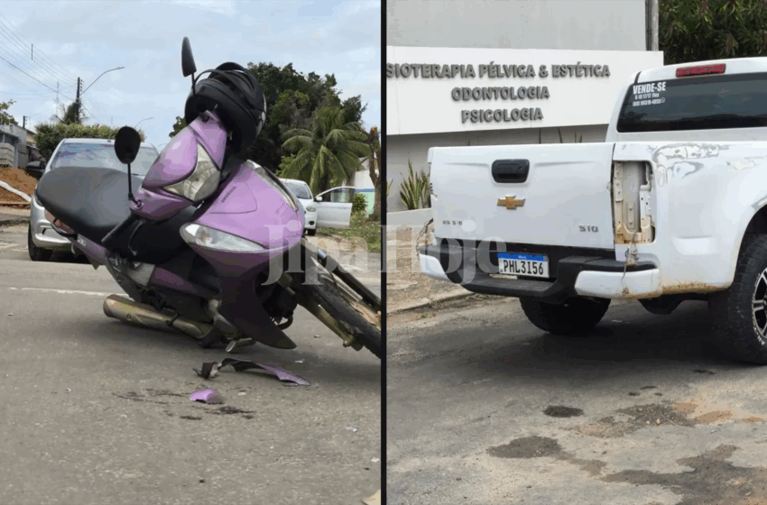  Colisão Entre Moto e Caminhonete Deixa Ferido na T-18 em Ji-Paraná