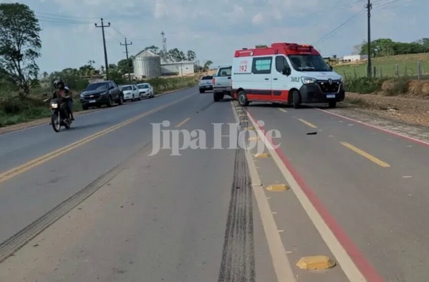  Motociclista Fica Inconsciente Após Batida Grave em Ji-Paraná