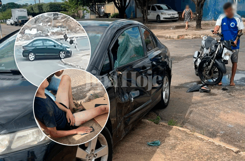  Câmera de Segurança Registra Colisão Impressionante entre Carro e Moto em Ji-Paraná