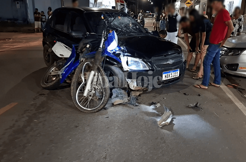  Colisão Violenta em Frente a Posto de Combustível Deixa Casal Ferido na T-14