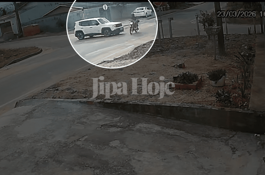 Câmera Registra Colisão entre Jeep e Motocicleta em Ji-Paraná