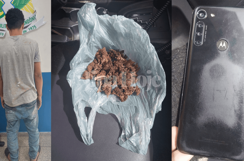  PM de Ouro Preto do Oeste Prende Suspeito com 85g de Maconha e Celular Furtado