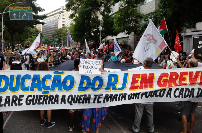  Professores estaduais e municipais do Rio fazem paralisação de 24h