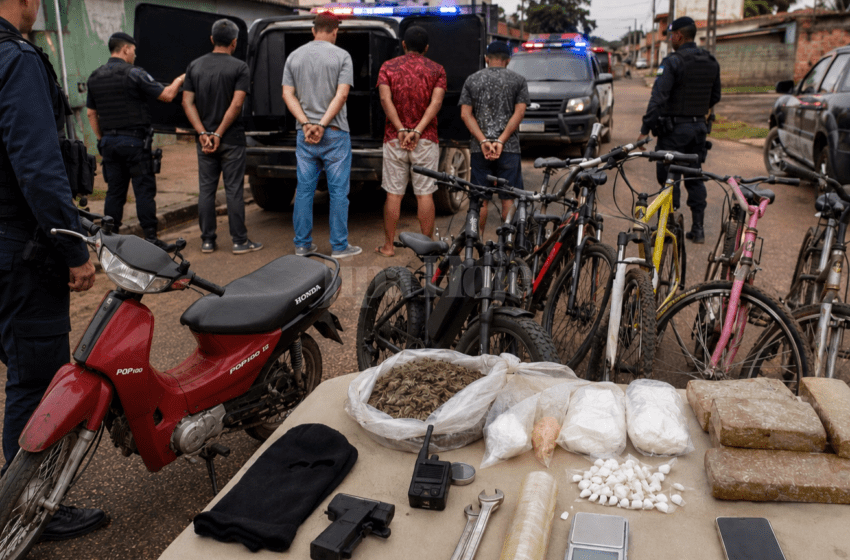  PM Apreende Drogas, Motos e Bicicletas Furtadas e Conduz Quatro Suspeitos à UNISP em Vilhena
